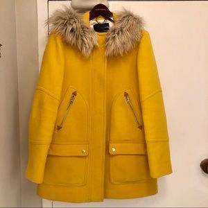 J. Crew Canary Yellow Winter Pea Coat